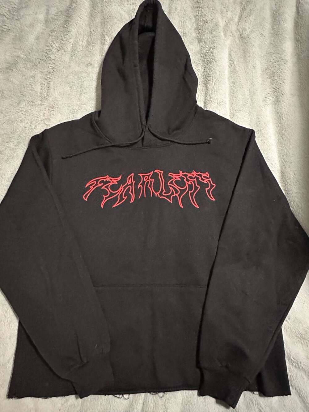 Hustle Gang Fearless Graphic Raw Hem Hoodie, Size Medium